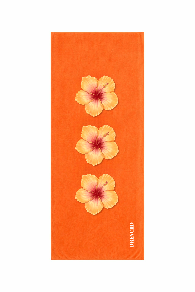 DRENCHD Palm Springs Hibiscus grip mat towel